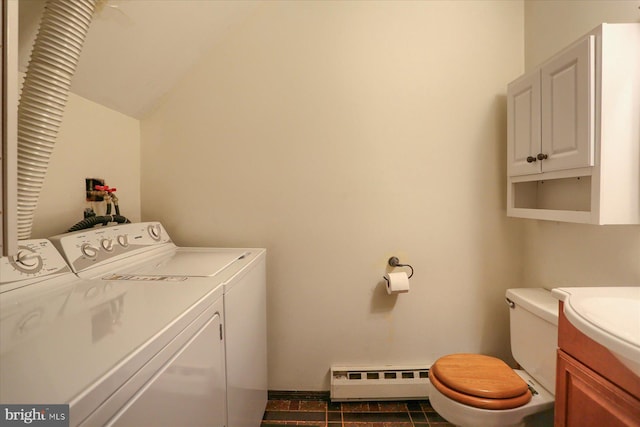 618 Mill Race Ct, Carlisle, PA 17013 - washroom featuring a baseboard radiator and independent washer and dryer
