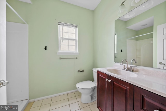 19 Pear Tree Pl, Sewell, NJ 08080 - bathroom featuring toilet, a shower, vanity, tile patterned floors, and baseboards