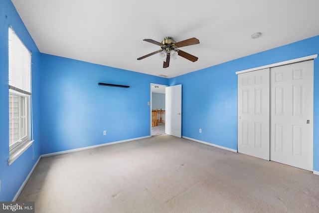 19 Pear Tree Pl, Sewell, NJ 08080 - unfurnished bedroom featuring baseboards, a closet, carpet flooring, and ceiling fan
