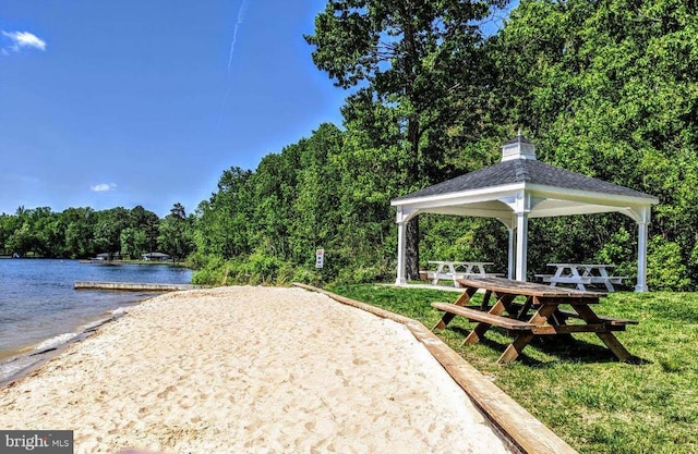 63 Lake Forest Dr, Mineral, VA 23117 - surrounding community featuring a gazebo, a water view, and a wooded view