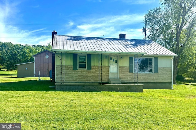 2232 State Road 55, Moorefield, WV 26836 - view of front of property featuring a chimney, stone siding, and a front lawn
