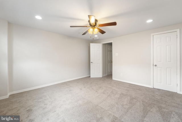 41 Bellevue Ter, Collingswood, NJ 08108 - unfurnished bedroom with carpet floors, recessed lighting, and a ceiling fan