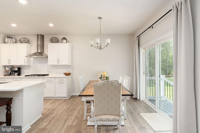 610 Long Meadow Dr, Fredericksburg, VA 22406 - dining area with light wood-style flooring, a chandelier, recessed lighting, and baseboards