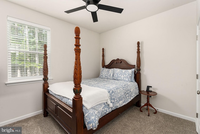 610 Long Meadow Dr, Fredericksburg, VA 22406 - bedroom featuring light colored carpet, baseboards, and ceiling fan