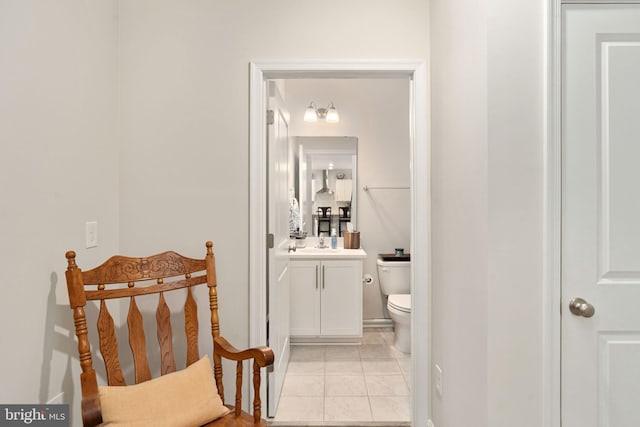 610 Long Meadow Dr, Fredericksburg, VA 22406 - bathroom with vanity, toilet, and baseboards