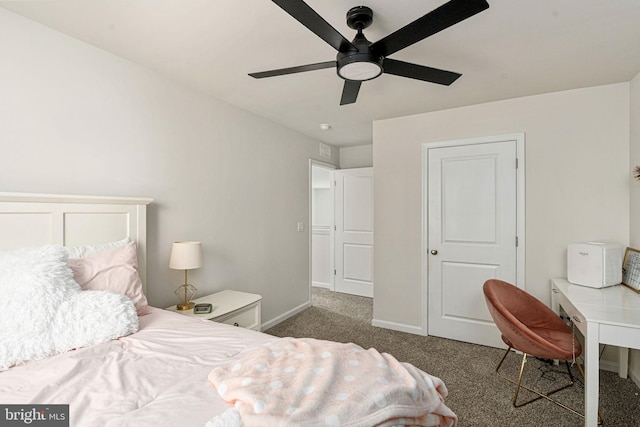 610 Long Meadow Dr, Fredericksburg, VA 22406 - carpeted bedroom with baseboards and a ceiling fan