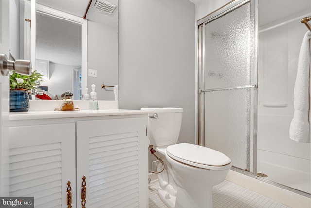 18919 Diary Rd, Montgomery Village, MD 20886 - full bath with a shower stall, toilet, tile patterned floors, and vanity