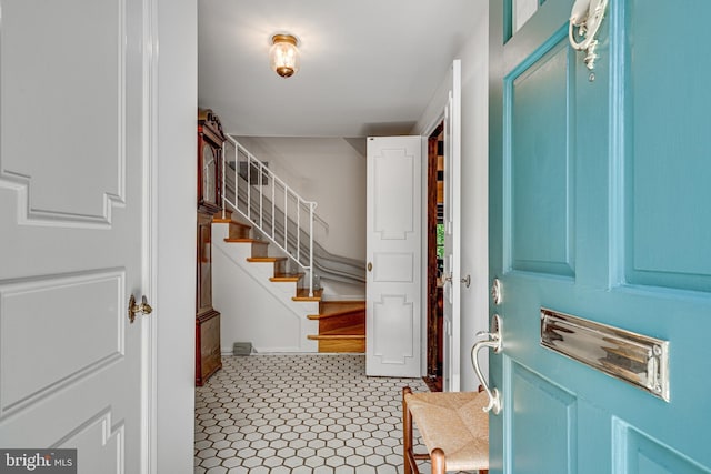 18919 Diary Rd, Montgomery Village, MD 20886 - tiled foyer with stairs