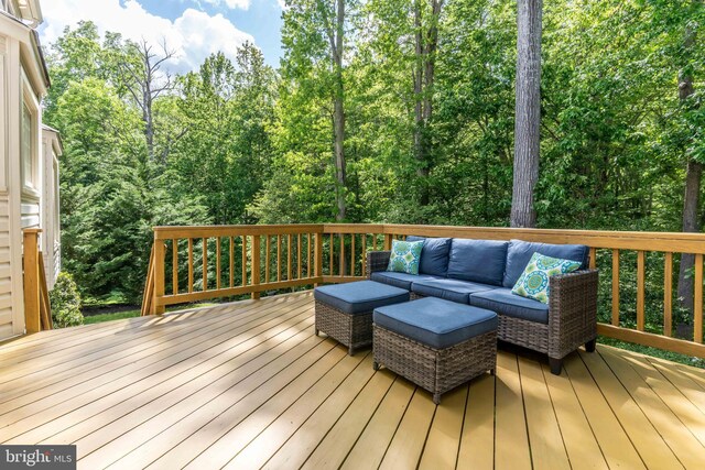 13016 Brookmead Dr, Manassas, VA 20112 - deck featuring an outdoor living space