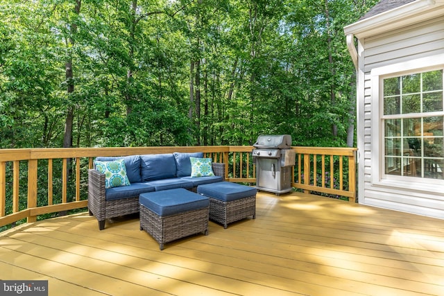 13016 Brookmead Dr, Manassas, VA 20112 - wooden terrace with grilling area and outdoor lounge area