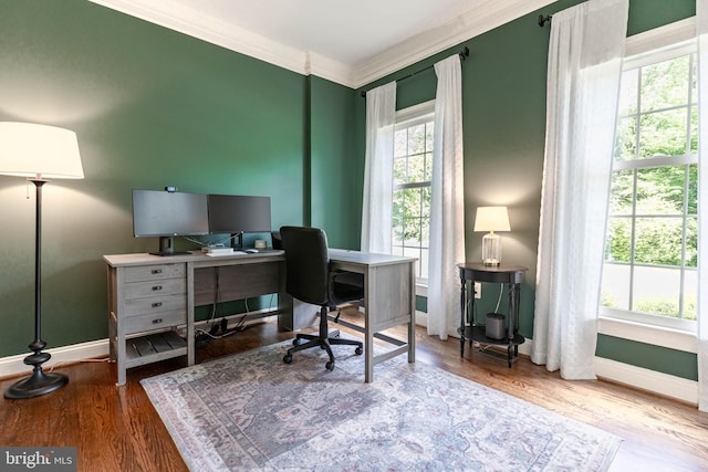 13016 Brookmead Dr, Manassas, VA 20112 - office space featuring baseboards, wood finished floors, and ornamental molding