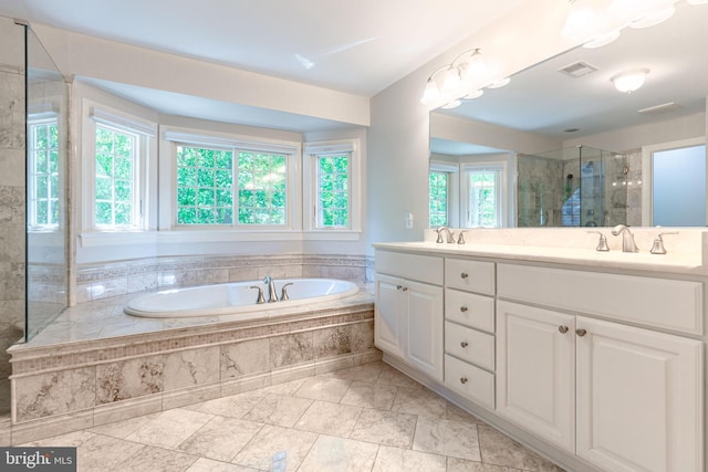 13016 Brookmead Dr, Manassas, VA 20112 - full bathroom featuring a shower stall, double vanity, and a bath