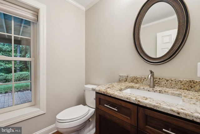 13016 Brookmead Dr, Manassas, VA 20112 - bathroom with crown molding, vanity, and toilet