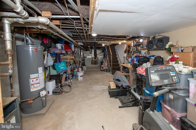 3444 G St, Philadelphia, PA 19134 - unfinished below grade area featuring gas water heater and stairs