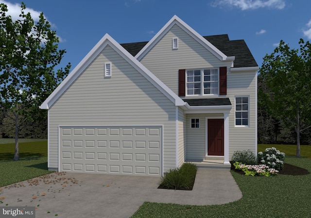18 Bridle Ln, Strasburg, PA 17579 - traditional-style home featuring driveway, a front yard, and roof with shingles