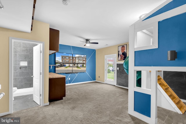 3536 Pipestone Pl, Waldorf, MD 20601 - interior space with carpet floors, ceiling fan, and baseboards