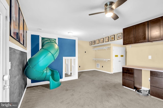 3536 Pipestone Pl, Waldorf, MD 20601 - playroom with carpet floors, baseboards, and a ceiling fan
