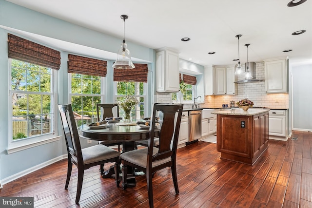 16719 Tintagel Ct, Dumfries, VA 22025 - dining space featuring dark wood-type flooring and plenty of natural light