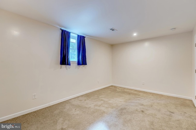 14298 S Union Church Rd, Ellendale, DE 19941 - spare room with baseboards, carpet flooring, recessed lighting, and a smoke detector