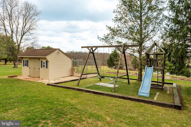 290 S Windy Mansion Rd, Denver, PA 17517 - view of play area with a lawn and an outdoor structure
