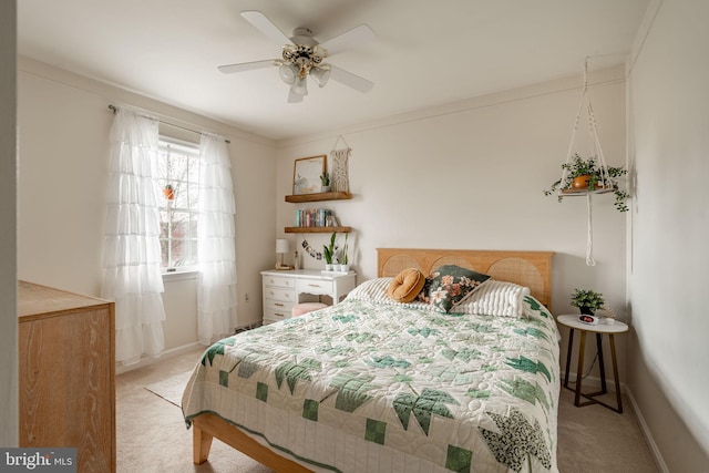 290 S Windy Mansion Rd, Denver, PA 17517 - bedroom featuring light colored carpet, baseboards, and ceiling fan