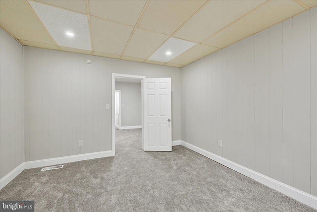 406 S Eaton St, Baltimore, MD 21224 - unfurnished room with carpet floors, baseboards, recessed lighting, and a drop ceiling