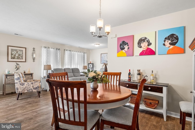 9 Peppergrass Dr N, Mount Laurel, NJ 08054 - dining room with a chandelier, wood finished floors, and baseboards