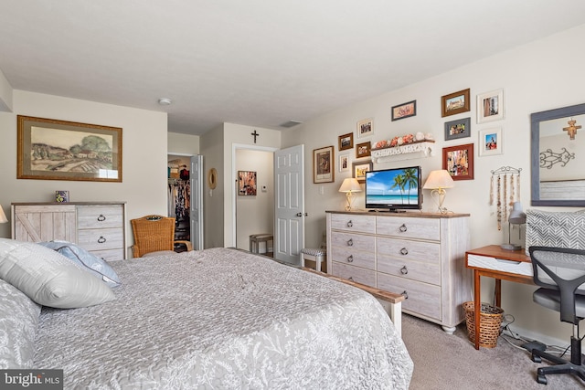9 Peppergrass Dr N, Mount Laurel, NJ 08054 - bedroom with light carpet, a walk in closet, and a closet