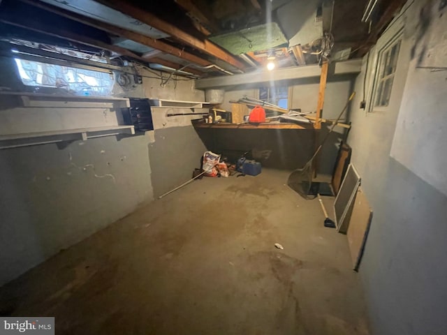 view of unfinished below grade area