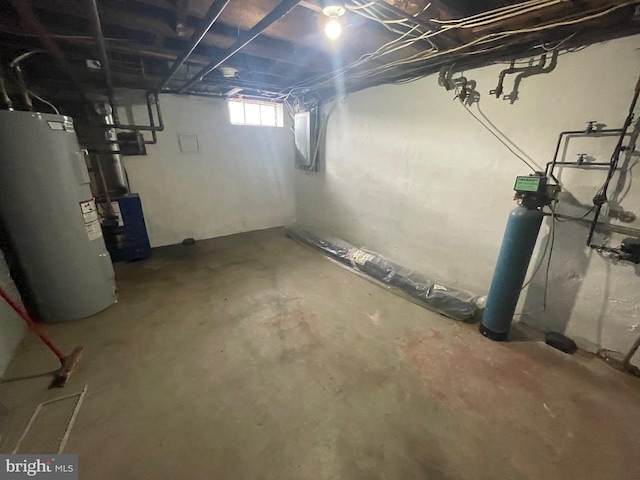 below grade area with water heater
