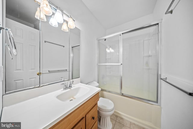1211 Mcglaughlin Rd, Fishing Creek, MD 21634 - bathroom featuring toilet, tile patterned flooring, combined bath / shower with glass door, and vanity