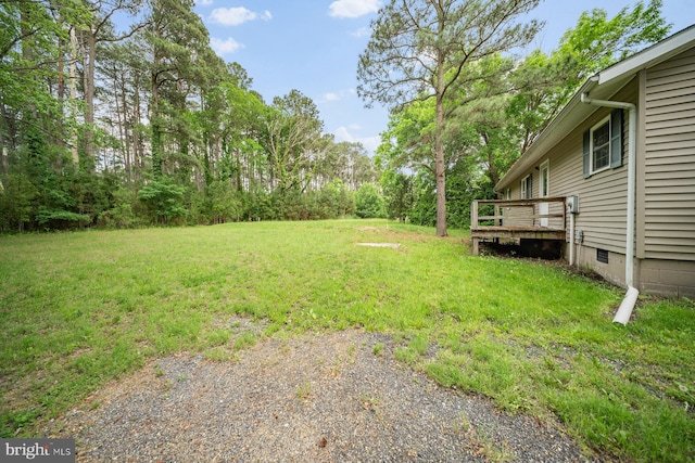 1211 Mcglaughlin Rd, Fishing Creek, MD 21634 - view of grassy yard with a deck