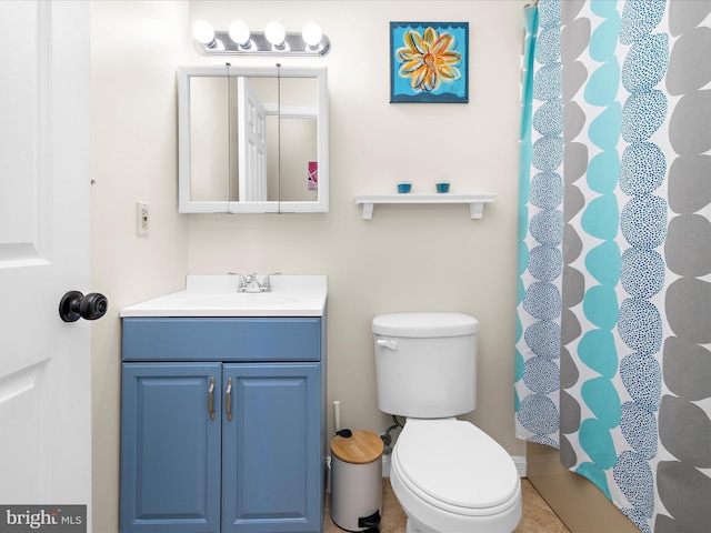 2524 Vineyard Ln, Crofton, MD 21114 - bathroom with toilet, vanity, and a shower with shower curtain