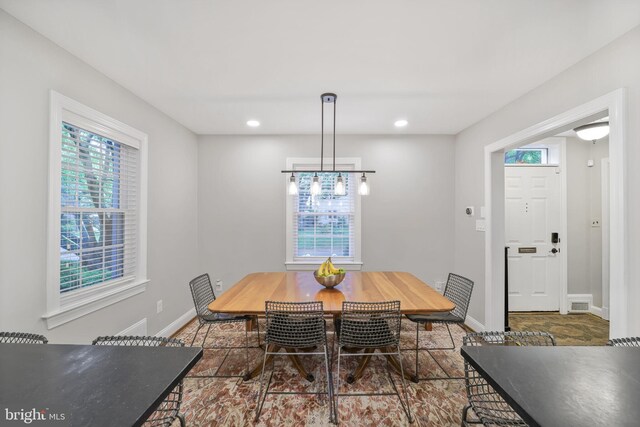 4831 Alton Pl NW, Washington, DC 20016 - dining room featuring healthy amount of natural light, baseboards, and recessed lighting