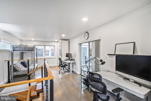 4831 Alton Pl NW, Washington, DC 20016 - office area with wood finished floors, recessed lighting, and baseboards