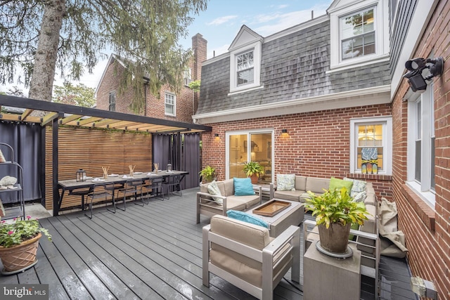 4831 Alton Pl NW, Washington, DC 20016 - wooden deck featuring an outdoor hangout area and outdoor dining area