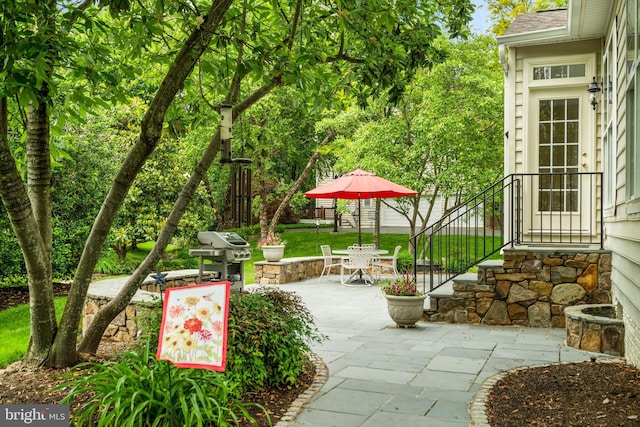 21381 Chickacoan Trail Dr, Broadlands, VA 20148 - view of patio / terrace featuring outdoor dining space and a grill