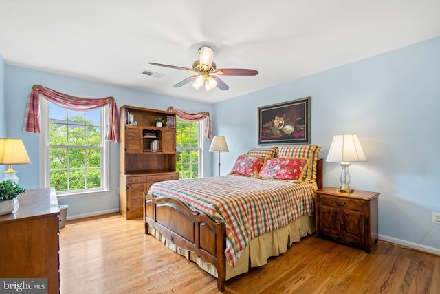 21381 Chickacoan Trail Dr, Broadlands, VA 20148 - bedroom featuring light wood finished floors, baseboards, and ceiling fan