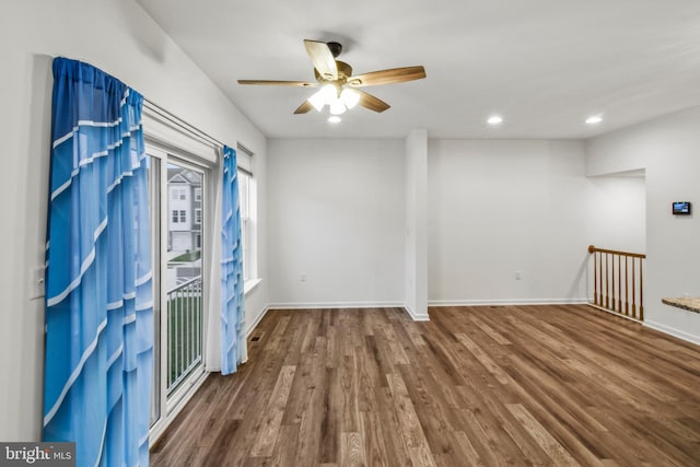 121 Stribling Way, Winchester, VA 22602 - unfurnished room featuring a ceiling fan, wood finished floors, recessed lighting, and baseboards