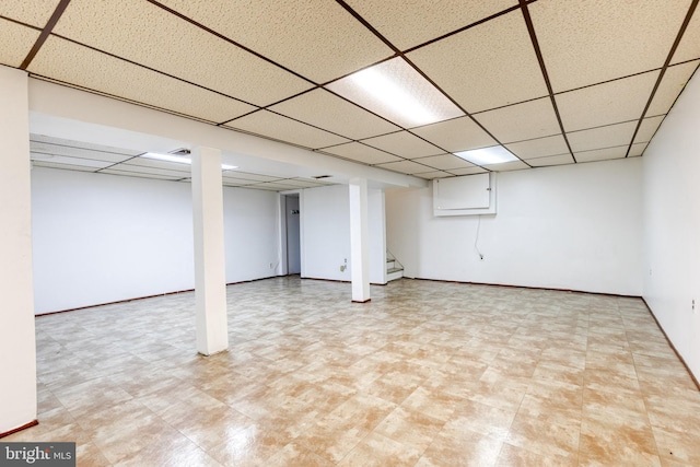 2 Idlewood St, Glen Burnie, MD 21061 - finished below grade area with a paneled ceiling and stairs
