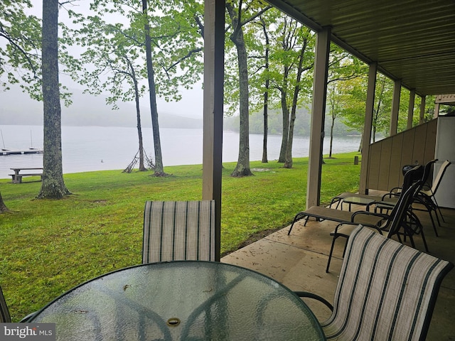 939 Glendale Rd Unit 13, Oakland, MD 21550 - view of patio featuring a water view and outdoor dining space
