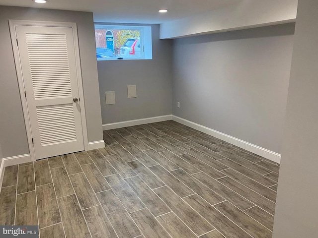 217 S E Ave S, Baltimore, MD 21224 - below grade area featuring wood finished floors, baseboards, and recessed lighting