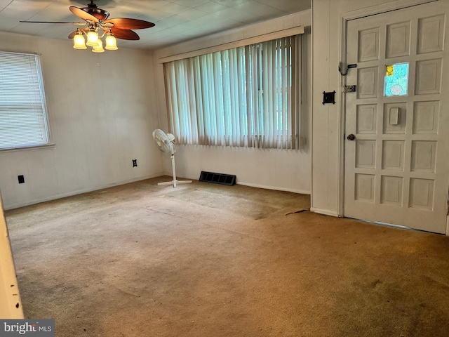 35 Farnsworth Ave, Maple Shade, NJ 08052 - foyer entrance with ceiling fan, carpet flooring, and baseboards
