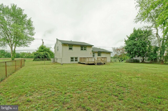 3176 S Hance Bridge Rd, Vineland, NJ 08361 - rear view of property featuring a deck and central AC