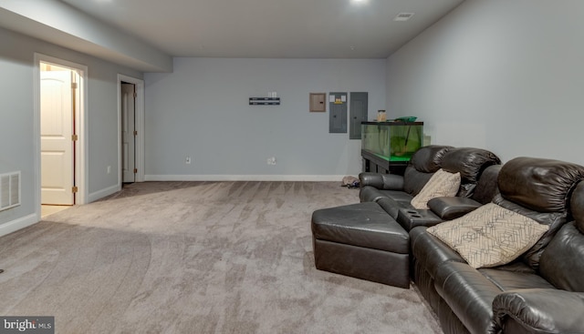 3565 Sauvignon Ln, Chesapeake Beach, MD 20732 - living room with carpet, baseboards, and electric panel