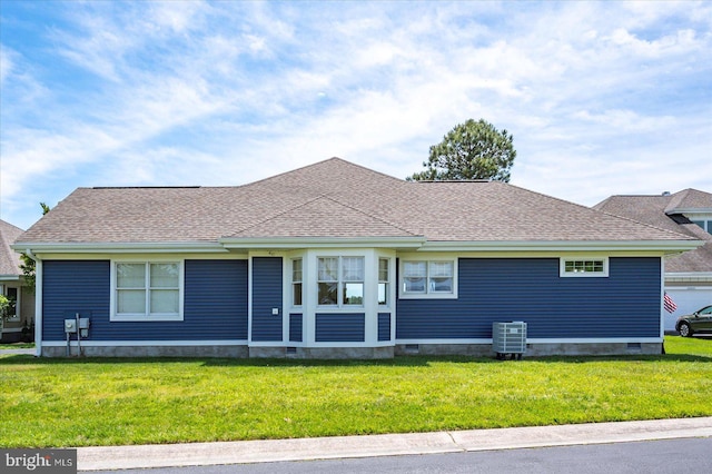 30558 Luff Ln Unit C-14, Ocean View, DE 19970 - view of front of house with a front yard, a shingled roof, and cooling unit