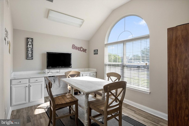 30558 Luff Ln Unit C-14, Ocean View, DE 19970 - dining room with wood finished floors, lofted ceiling, and baseboards