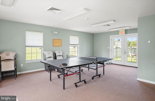 30558 Luff Ln Unit C-14, Ocean View, DE 19970 - playroom featuring carpet flooring, french doors, and baseboards