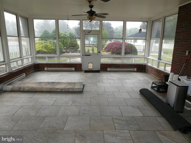 2358 Atco Ave, Atco, NJ 08004 - sunroom with baseboard heating and ceiling fan