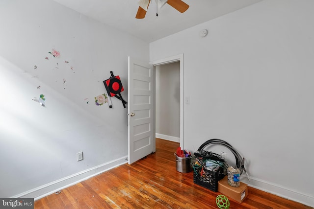 4825 3rd St NW, Washington, DC 20011 - empty room with a ceiling fan and wood finished floors